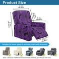 thumbnail image 3 of Renewold Bat Spider Web Print Purple Cover for Recliner Stretch Single Seat Couch Cover 4 Pieces Polyester Spandex Recliner Slipcover with Side Pocket for Home Halloween Decor, 3 of 8
