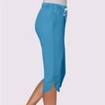 thumbnail image 5 of VV AVEORS Capri Pants For Women Split Side High Waist Casual Athletic Knee Length Summer Pants Casual Sweatpants With Pockets Light Blue M, 5 of 7