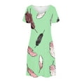 thumbnail image 4 of YuXingFu Plus Size Women's Dress Sexy Dresses - Floral, V-Neck, Short Sleeve, Midi for 2026 Mint Green S, 4 of 8