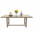 thumbnail image 6 of Uforic 71" Large Solid Wood Dinner Table for 4-8 Person, Rectangular Farmhouse Kitchen Table for Gathering, Kitchen, Dining Living Room, 6 of 8