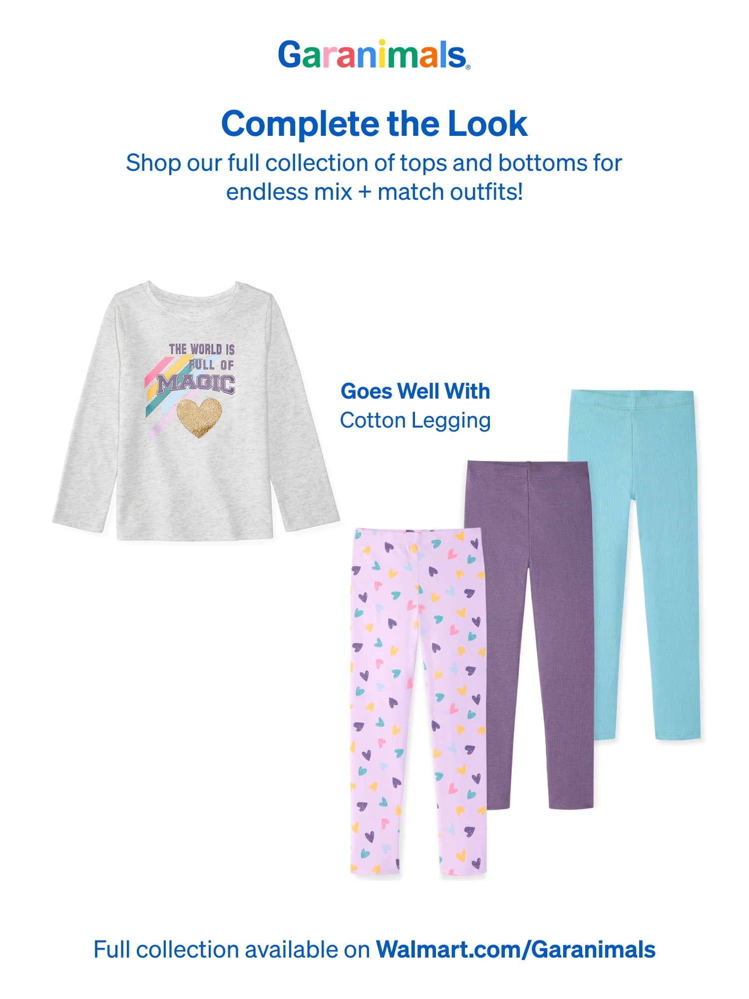 Garanimals Baby & Toddler Girl Long Sleeve Shirts, Single & 3-Pack, Sizes 0-6T