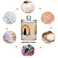 thumbnail image 6 of Yayeee 4 Pack Qtip Holder Bathroom Cotton Swab Canister with Lid Clear Dispenser Set, Beige Cat Rainbow, 6 of 6
