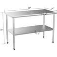 thumbnail image 3 of ROVSUN 48'' x 24''Stainless Steel Metal Table Adjustable Under Shelf, 3 of 7