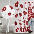 thumbnail image 4 of Valentine's Day Gnomes Shower Curtain Set - 48" x 72" Washable Bathtub Curtain with 12 Hooks, Love Heart Red Waterproof Fabric Stall Shower Curtains for Bathroom/Bathtub Décor, 4 of 6