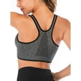 thumbnail image 5 of FANNYC Women's Front Zipper Closure Sports Bra Padded Racerback High Impact Support Yoga Running Gym Workout Fitness Bras Top Seamless Post-Surgery Bra Size S-2XL, 5 of 8