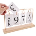 thumbnail image 3 of OUNONA Flip Design Retro Calendar Perpetual Desk Calendar Rose Wood Daily Use 1Pack, 3 of 6