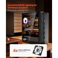 thumbnail image 2 of VEVOR Caja para juegos de PC de torre media con 4 ventiladores ARGB de 120 mm para placa base ATX, 2 of 9