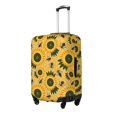 thumbnail image 2 of Xecao Bees and Sunflowers print Elastic Luggage Cover, with double-sided print , is perfect for travel, business, and daily use, 2 of 9
