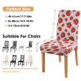 thumbnail image 6 of Strawberry Print Dining Chair Covers 4 Pack Fresh Red Berry Design Washable Polyester Stretch Slipcovers Removable Seat Protector for Fruity Home Look, 6 of 7