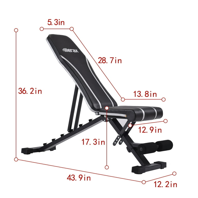 Merax Folding Flat Incline Weight Bench Adjusts to 6 Back Positions 4 Seat Positions Walmart
