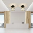 thumbnail image 2 of Graflsoa Modern Nordic Crystal Ceiling Light for Hallway, Entryway, and Closet - Black Round Design, E27 Socket, No Bulb Included, 2 of 6