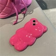 thumbnail image 4 of Compatible with iPhone 12 Clear 3D Cartoon Cute Bear Fashion Design for Women Teen Girls Camera Protect Lovely Animal Shockproof Protective Phone Case-Peach, 4 of 8
