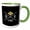 Green/White, variant on 3drose, Delaware State Abbreviation, Statehood, Flag Art on Black Background., 11oz Two-tone Black Mug