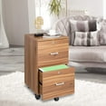 thumbnail image 2 of VINGLI 2-Drawer Rolling File Cabinet with Lock, Letter Size Wood Mobile Filing Cabinet Under Desk for Home Office, Walnut, 26.5in, 2 of 8
