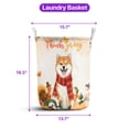 thumbnail image 5 of Happy Thanksgiving Shiba Inu with Turkey Pumpkins Autumn Vibes Foldable Laundry Basket Shibas Dog Lovers Gifts Idea Organizer Storage with Handles - 12018, 5 of 5