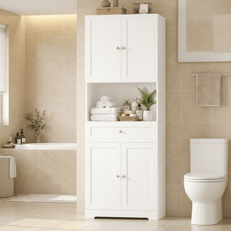 Homfa 67.5-Inch Tall Bathroom Storage Cabinet with 4 Doors photo 1