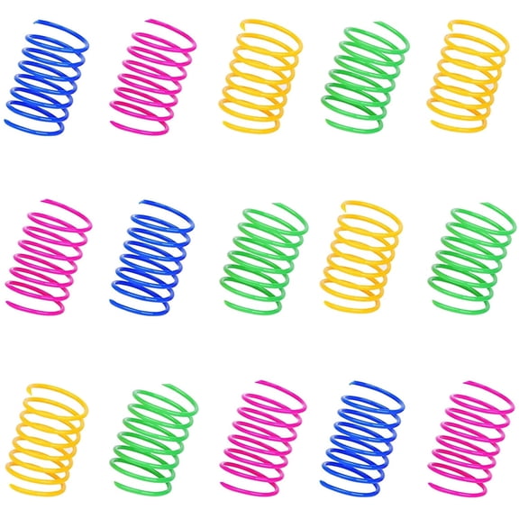 100 Pack Pet Wide Colorful Springs Cat Toys Plastic Coil Spiral Springs for Cat Kitten Pets