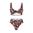 thumbnail image 4 of Rocae Lilies Flowers for Bikini Set for Women Two Piece Sexy High Swimsuits Split Crossover Bikini Small, 4 of 9