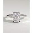 thumbnail image 2 of CAPRICARATS 3.00Ct Lab Grown Radiant Diamond Bezel Set Ring, Hidden Halo Cathedral, 10K White Gold, 2 of 6