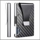 thumbnail image 5 of Clip de dinero para hombres: billetera delgada minimalista, billetera de fibra de carbono con caja de regalo, tarjetero de metal de aluminio, 5 of 5