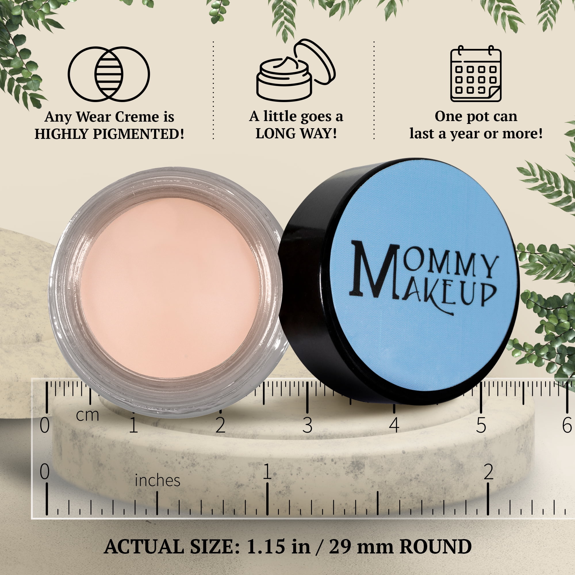 Waterproof Cream Eyeshadow, Any Wear Creme for Eyes, Cheeks & Lips by Mommy Makeup (Brighten Up)