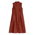 thumbnail image 5 of IUYRTFE Women Sleeveless Button Front Maxi Dress with Pockets for Summer Vacation Casual Daily Wear, 5 of 6