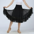 thumbnail image 4 of Larga De La Danza De Las Señoras De Las Mujeres De La Danza Del Traje De La Danza Moderna Del Completo Negro Macarena Falda de baile, 4 of 8