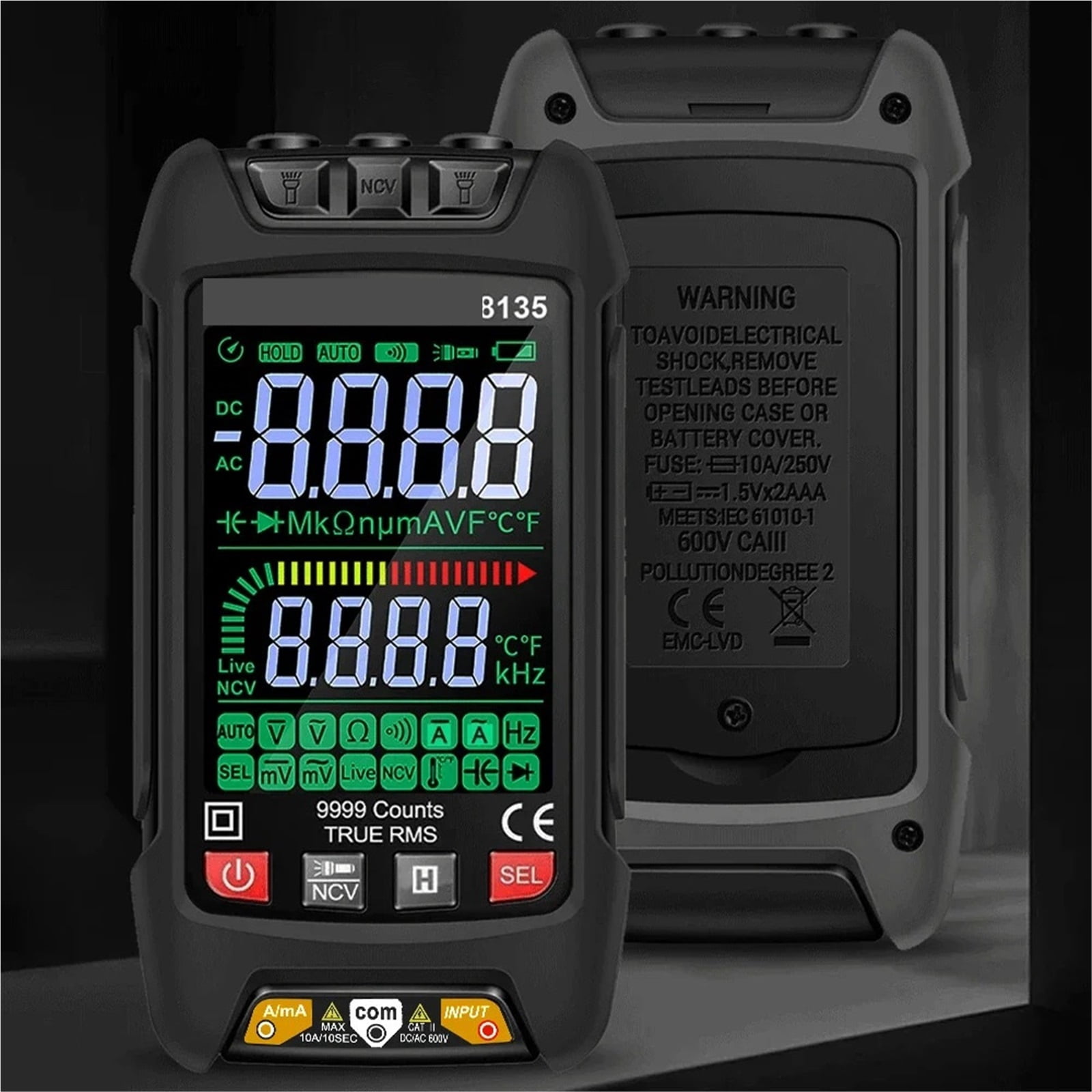 1000V True RMS Digital Multimeter 9999 Counts High-Precision AC DC Voltage NCV Test Automatic Range Multimeter ,Battery Test