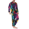 thumbnail image 2 of Sikiie Vibrant Abstract Flow Mens Pajama Set, Soft Warm Long Sleeve Sleepwear, Cozy Button-Down Pjs for Men-Small, 2 of 7