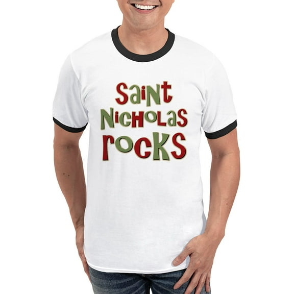 CafePress - Saint Nicholas Rocks Ringer T - 100% Cotton Ringed T-Shirt
