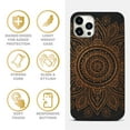 thumbnail image 4 of Case Yard Wooden Case for iPhone-12/12-Pro Soft TPU Silicone cover Slim Fit Shockproof Wood Protective Phone Cover for Girls Boys Men and Women Supports Wireless Charging Mandala Design, 4 of 7