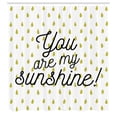 thumbnail image 3 of Ambesonne White Shower Curtain, Romantic Green Droplets, 69"Wx84"L, Mustard White, 3 of 5