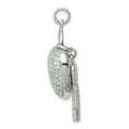 thumbnail image 2 of Silver Polished C.Z Heart and Key Charm Pendant, 2 of 5