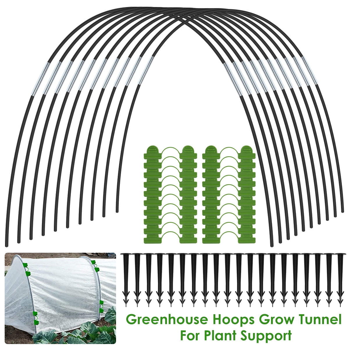 Welpettie Greenhouse Hoops for DIY Wider Grow Tunnel, RustFree