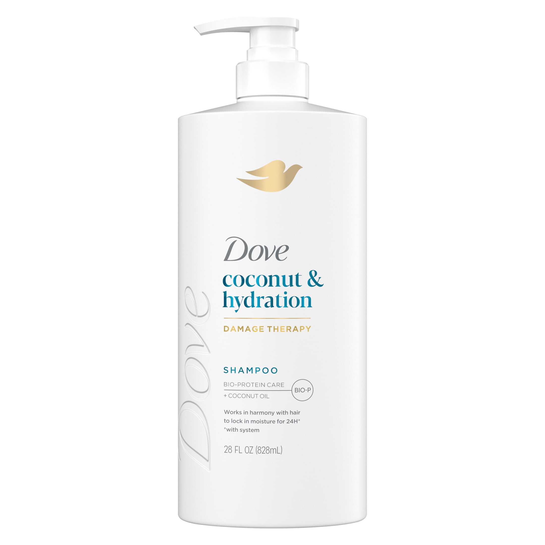 (4 pack) Dove Shampoo for Dry Hair Coconut & Hydration with Bio-Protein Care Technology and Coconut Oil, 28 Fl Oz