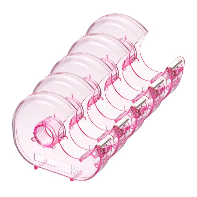 Unique Bargains Tape Dispenser Double-Side Handheld Tapes Cutter Holder, Pink 5 Pack
