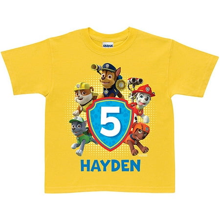 Personalized PAW Patrol Pawesome Birthday Yellow Boys' T-Shirt