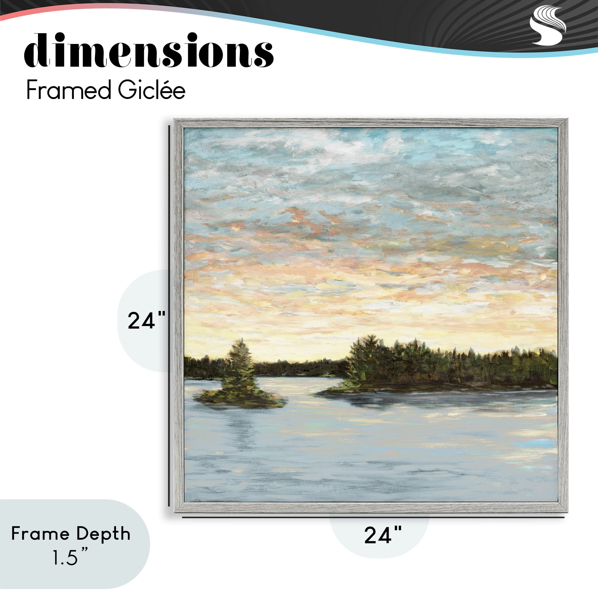 Stupell Industries Lake Shore at Sundown Gray Framed Giclee Art, design by Julie DeRice