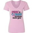 thumbnail image 3 of Inktastic Pink or Blue Grandma Loves You Women's V-Neck T-Shirt, 3 of 5