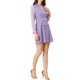 thumbnail image 4 of INSPIRE CHIC Vestido Blazer de Doble Botón de Manga Larga a Rayas para Mujer Color Púrpura XS, 4 of 5