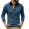 thumbnail image 2 of Gfyviroh Men's Pullover Shirt Vintage Geometric Jacquard Trendy Collared Shirts Slim Fit Long Sleeve Business Dress Shirt, 2 of 5