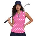 thumbnail image 6 of HUIACONG Sleeveless Golf Tennis Shirt with Pink Polka Dot Pattern, Workout Tank Tops Made with Polyester Fabric for Indoor and Outdoor Activities, 6 of 7