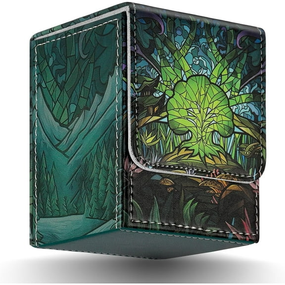 The MTG card storage box can hold over 100 single sets of cards, featuring a super-fiber lining and a leather card box
