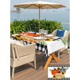 thumbnail image 4 of Outdoor Tablecloth with Umbrella Hole and Zipper, Thanksgiving Rectangle Table Cloth 60x120 Inch Waterproof Tablecloth, Fall Orange Black Plaid Pumpkin Sunflower Picnic Table Cover for Patio Camping, 4 of 7