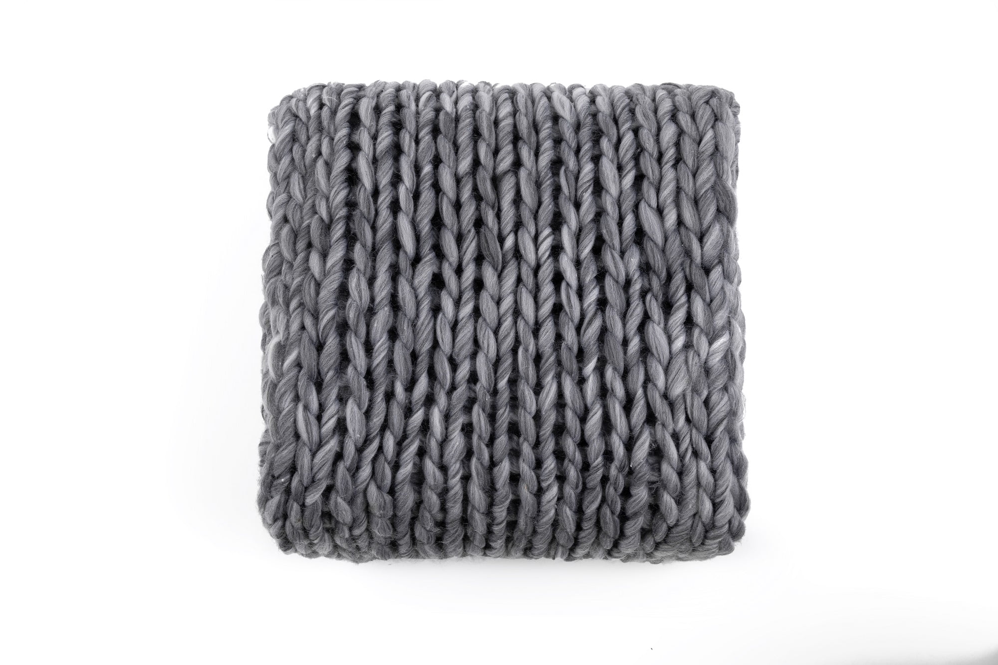 Silver One International Chunky Knitted Throw Blanket, Grey Blend, 50" x 60"