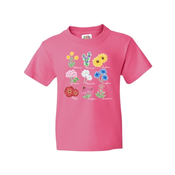 Inktastic Wild Flower Chart Youth T-Shirt