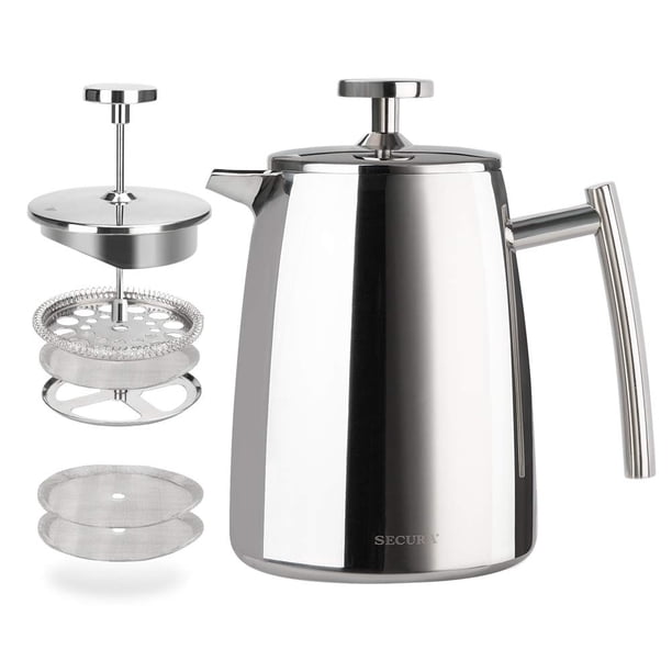 Cafetera de prensa francesa Secura, 500 ml, acero inoxidable 304 Secura NA