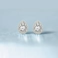 thumbnail image 3 of Diamond Stud Earring | 1 Carat IGI Certified Pear Shape Lab Grown Diamond Stud | 14K in Yellow Gold | Solice Lab Diamond Halo Stud Earrings | Prong Setting | FG-VS1-VS2 Quality | Friendly Diamonds, 3 of 5