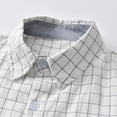 thumbnail image 6 of Coerni Toddler Baby Boys Long Sleeve White Plaid Shirt Kids Lapel Button Down Shirt School 𝐔niform Spring Top Basketball Shacket, 6 of 6