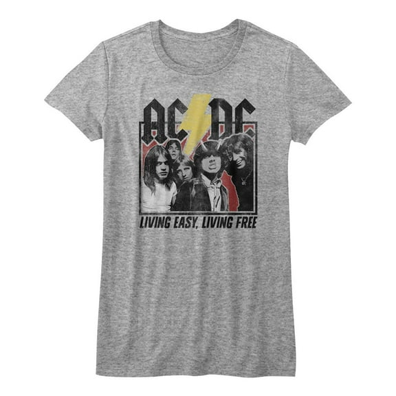 AC/DC Highway To Hell Lyrics Heather Junior Women's T-Shirt